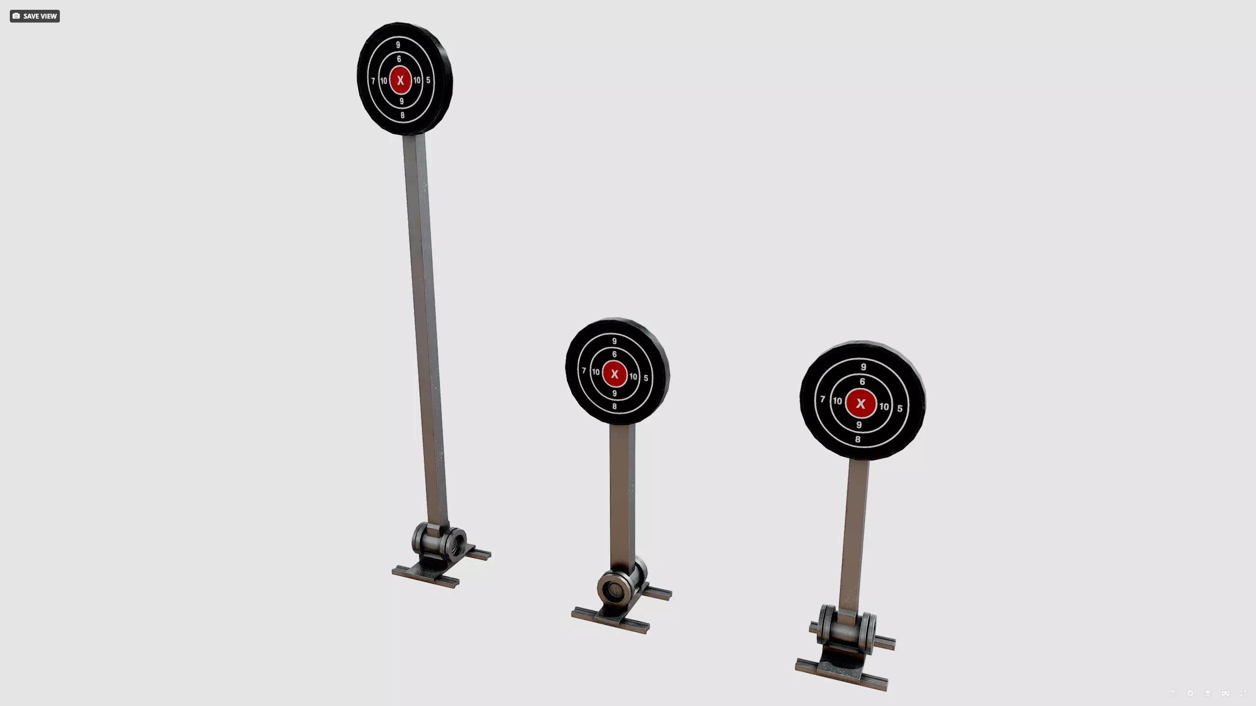 Shooting target Low-poly 3D model_1