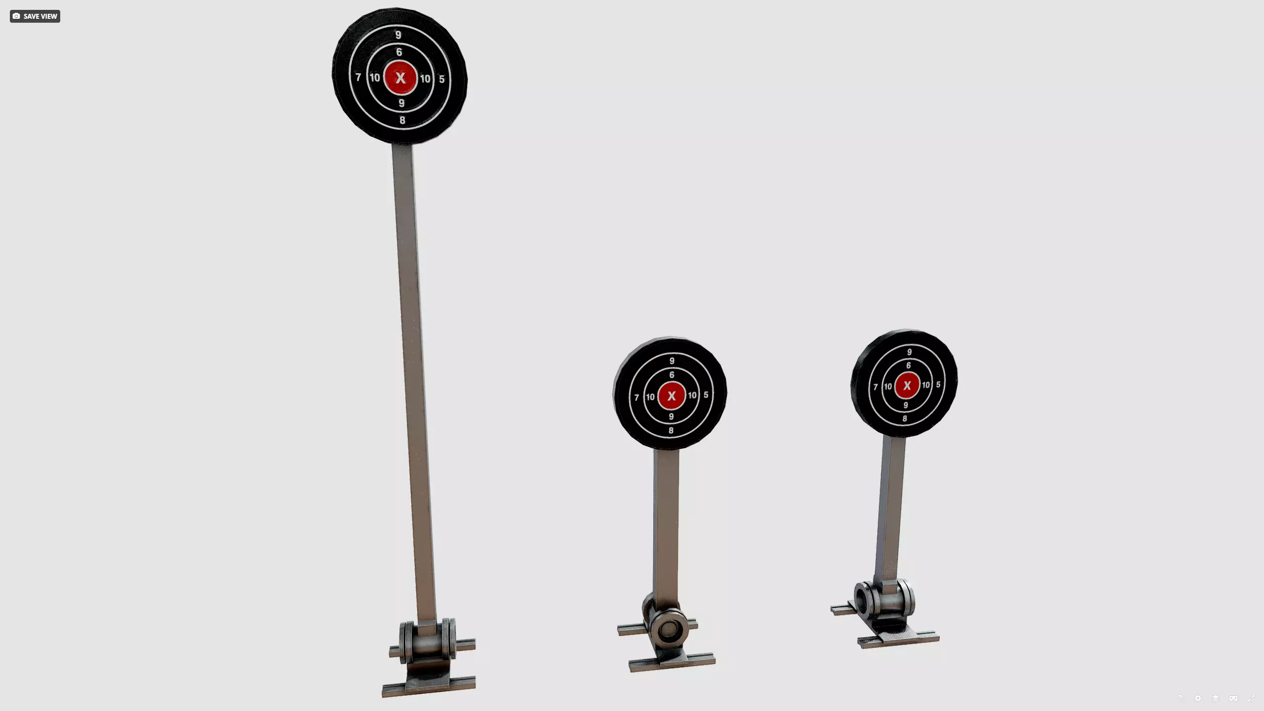 Shooting target Low-poly 3D model_8