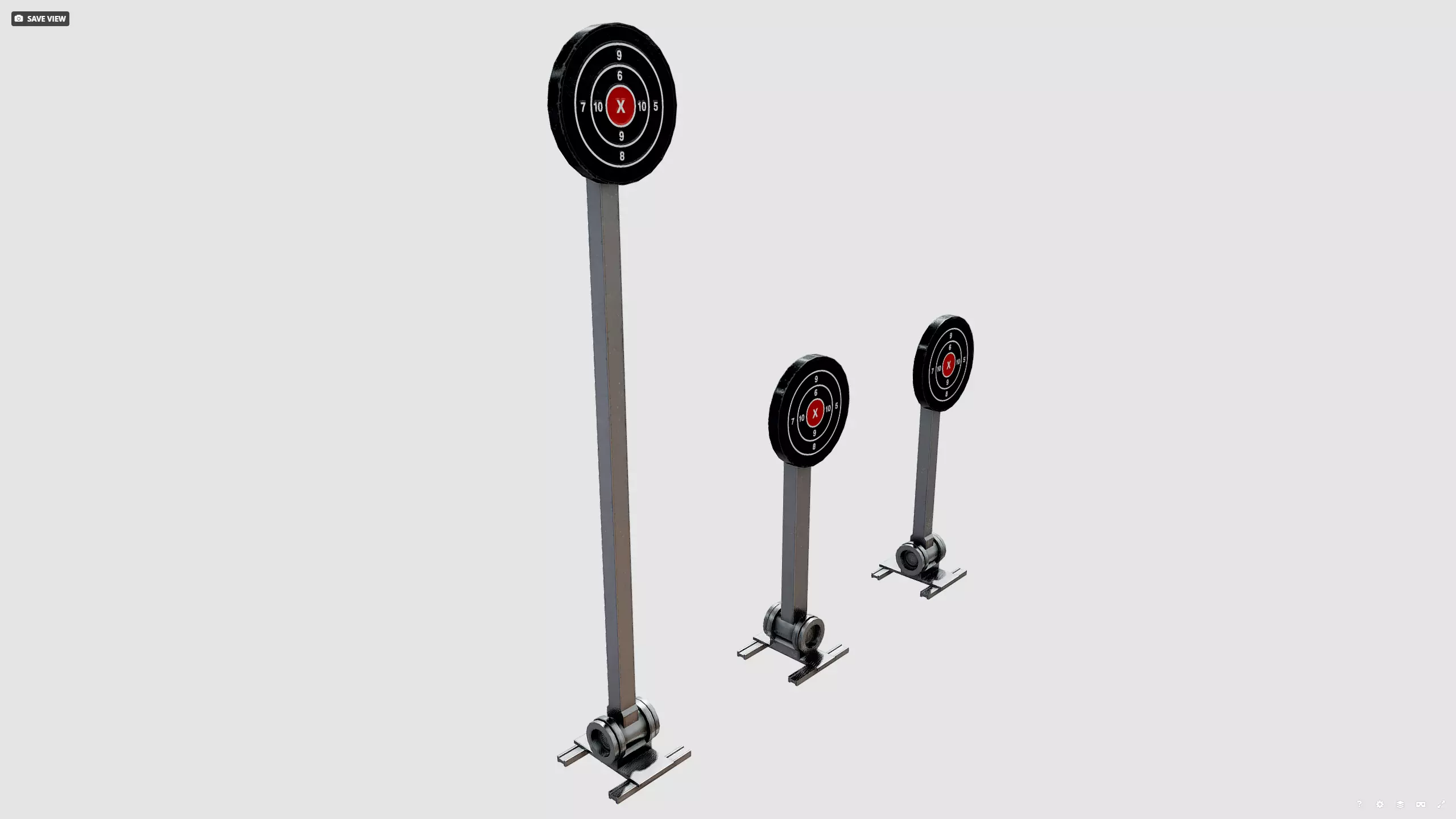 Shooting target Low-poly 3D model_7