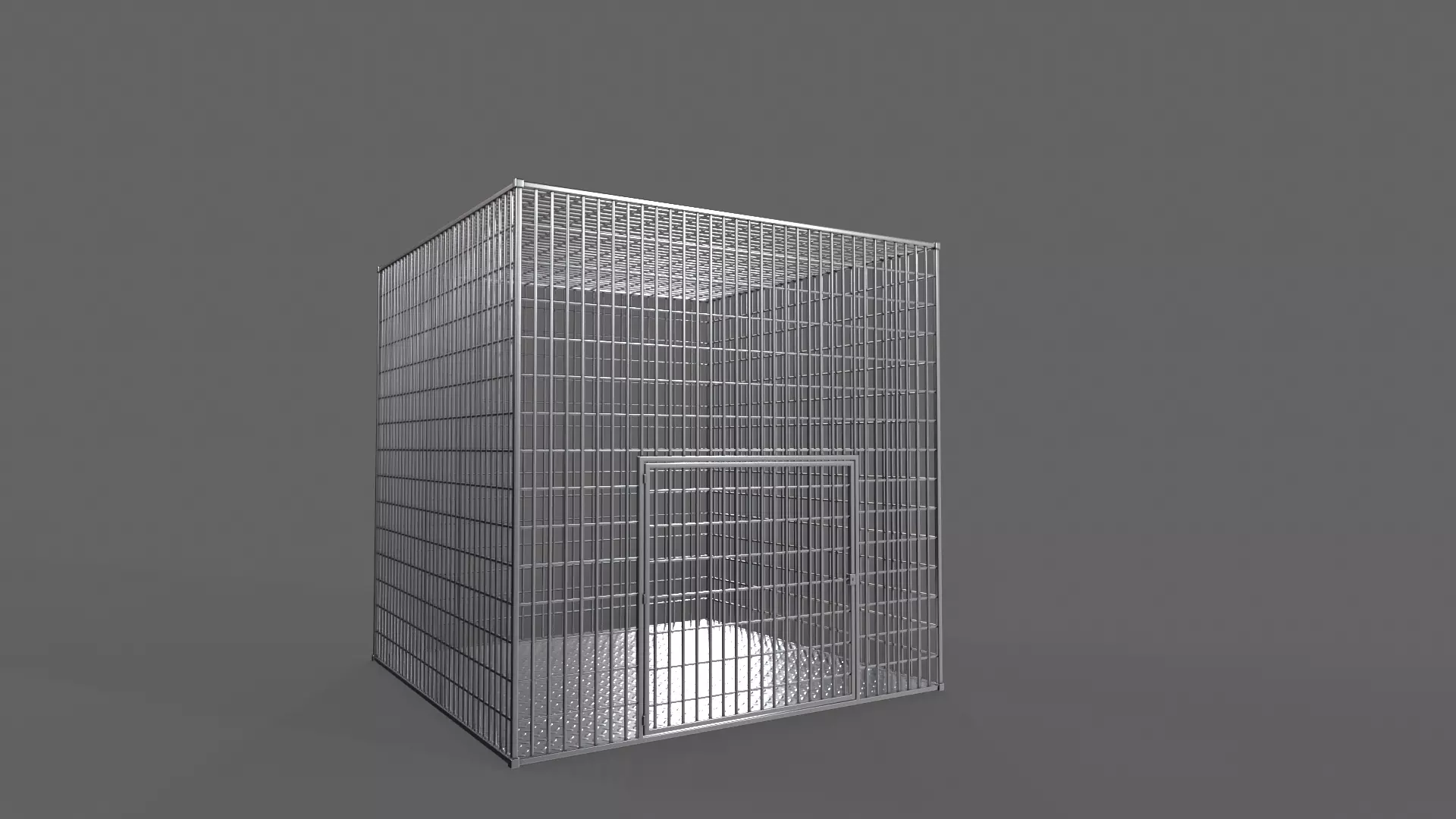 PBR Small Cage 3 Low-poly 3D model_9