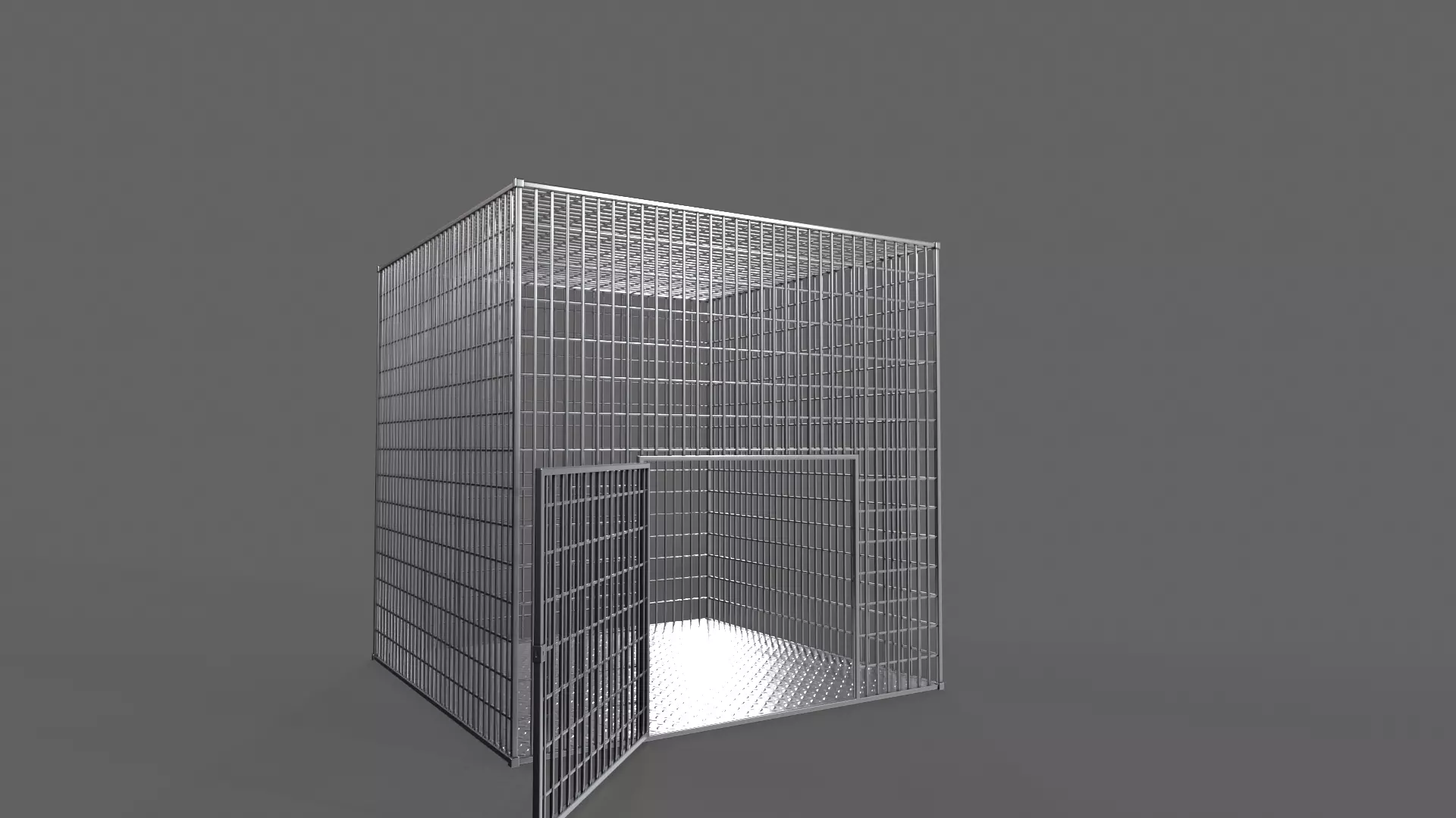 PBR Small Cage 3 Low-poly 3D model_10
