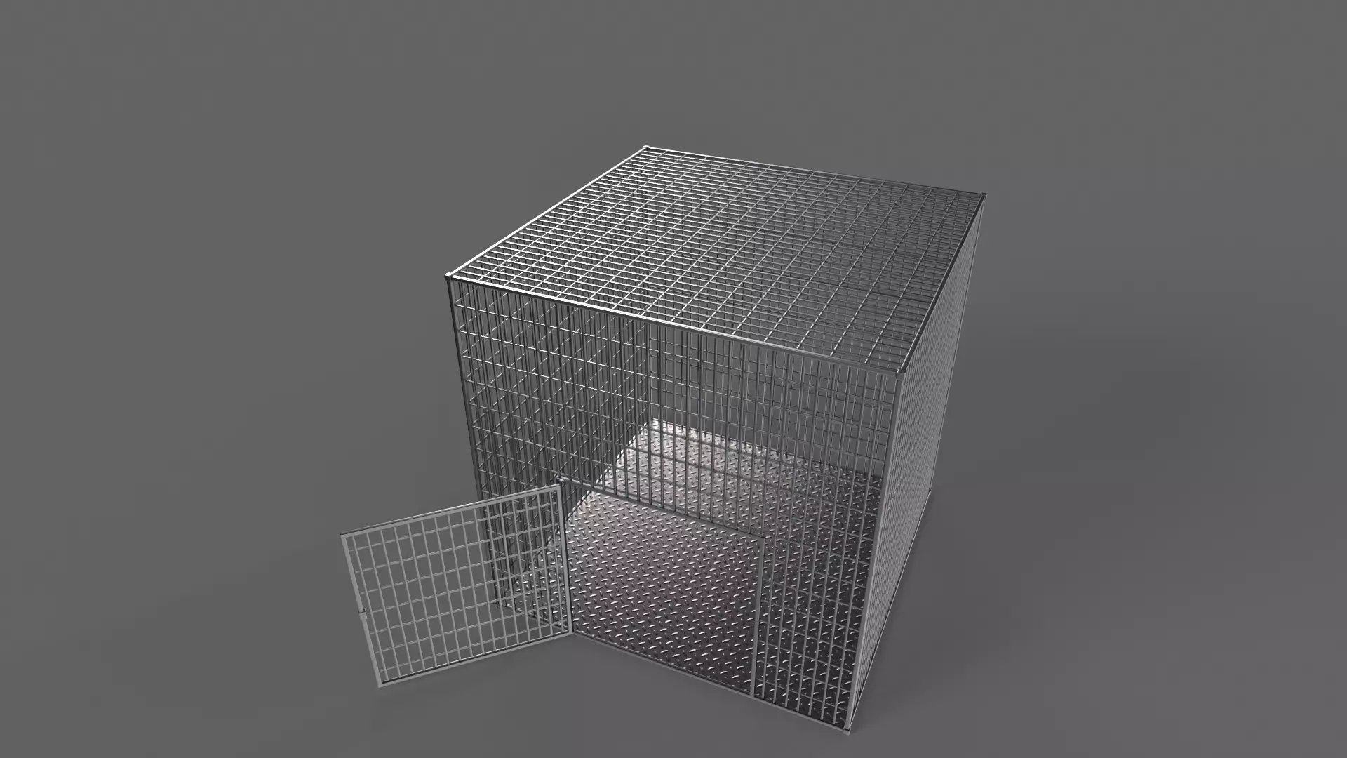 PBR Small Cage 3 Low-poly 3D model_4