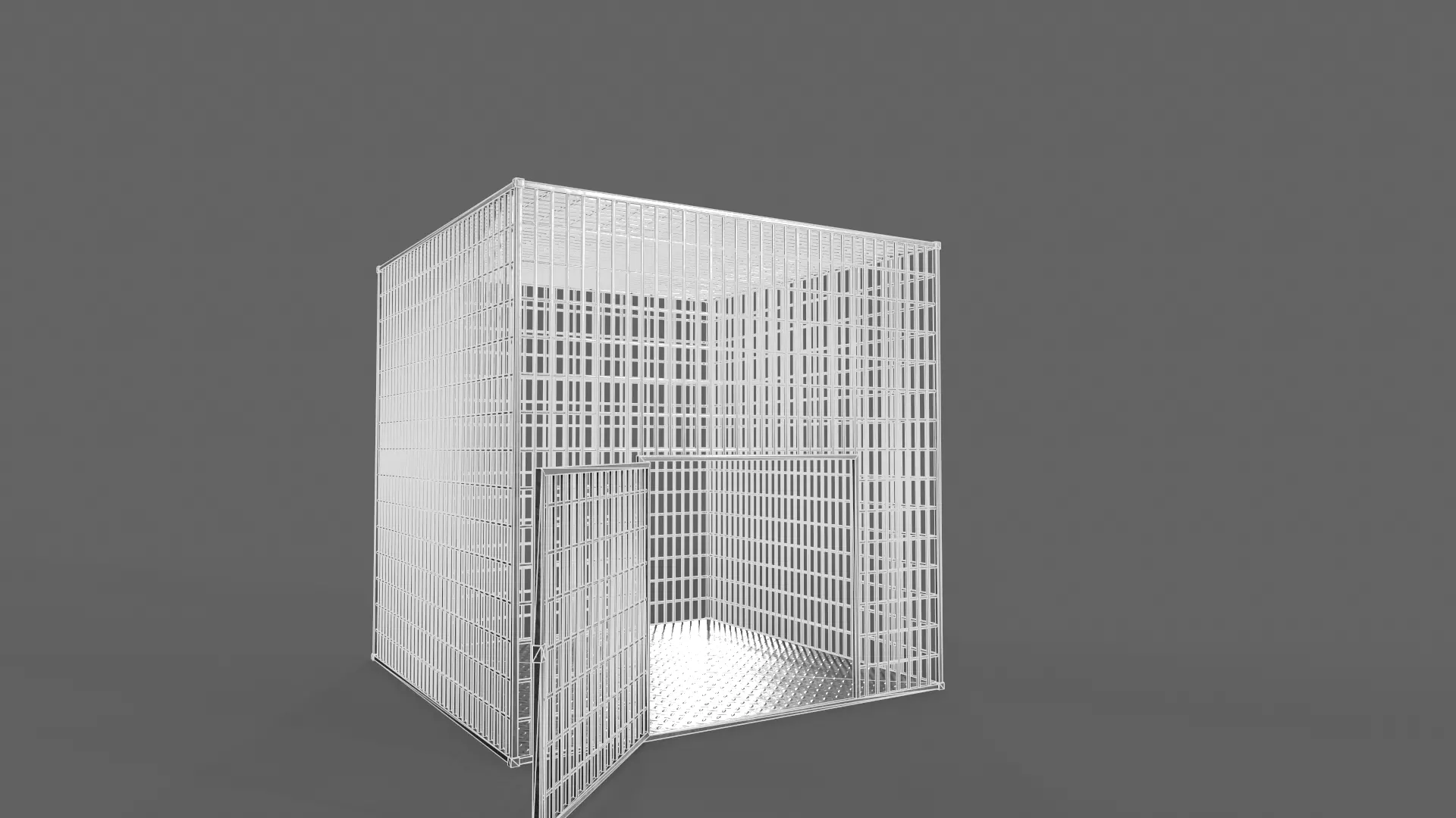 PBR Small Cage 3 Low-poly 3D model_14