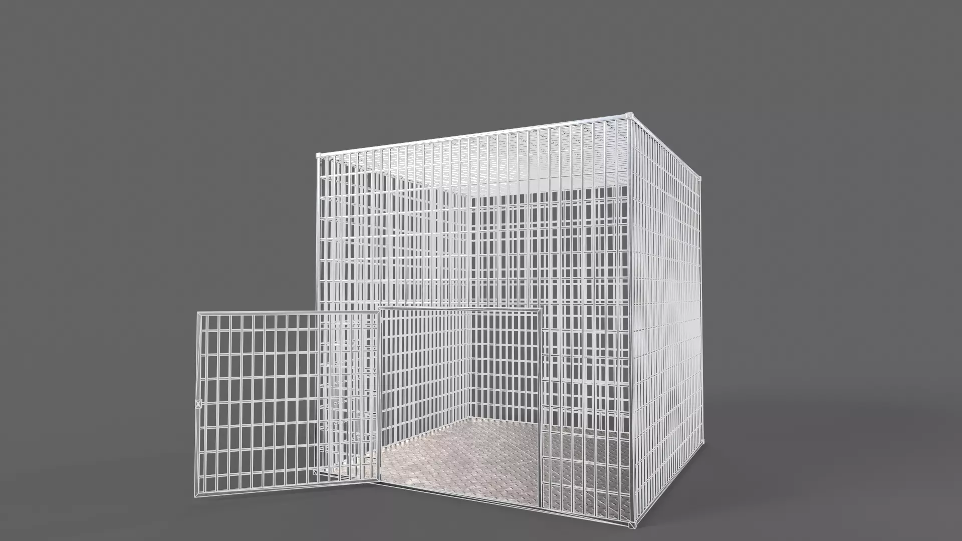 PBR Small Cage 3 Low-poly 3D model_13