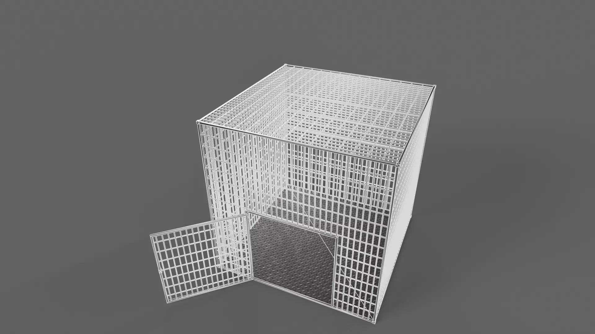 PBR Small Cage 3 Low-poly 3D model_12
