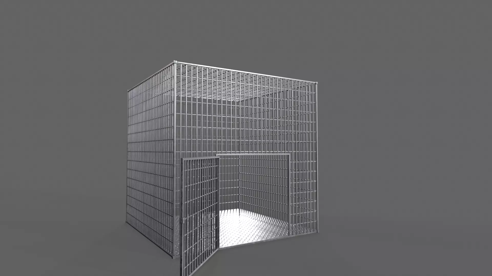 PBR Small Cage 3 Low-poly 3D model_11