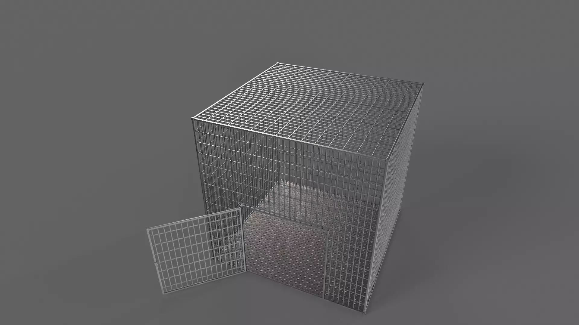 PBR Small Cage 3 Low-poly 3D model_5