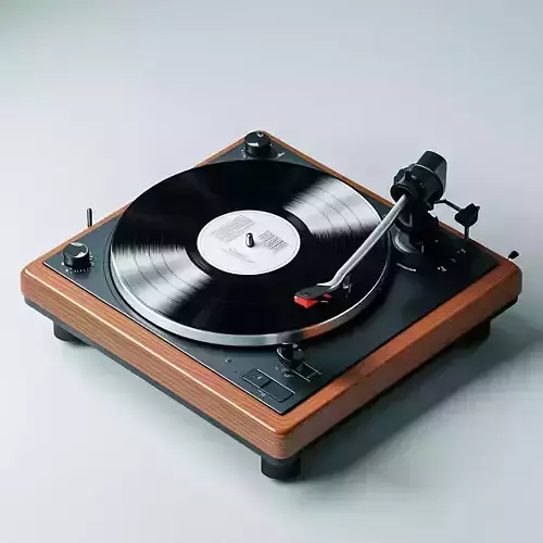 Realistic Vinyl Record Player 3D Model
