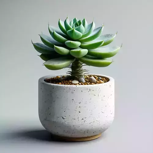Realistic Potted Succulent Plant 3D Model