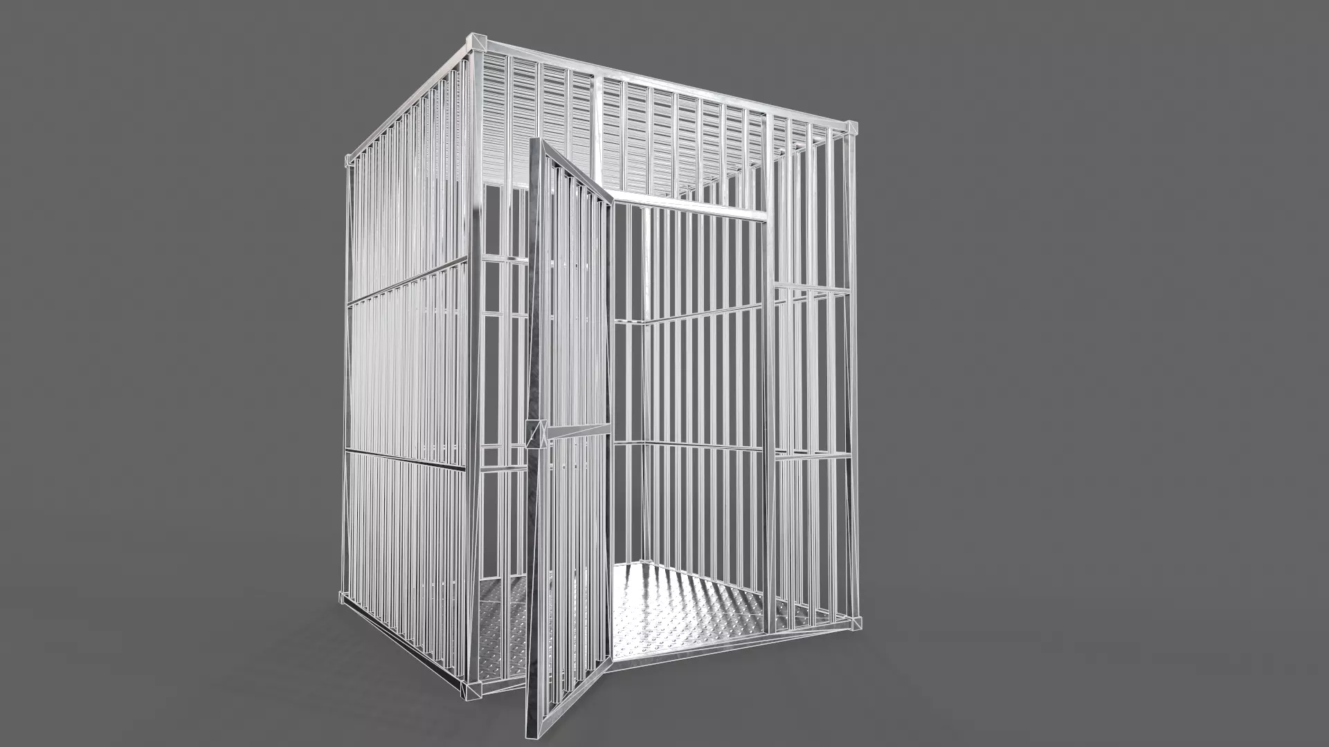 PBR Big Cage 1 Low-poly 3D model_14