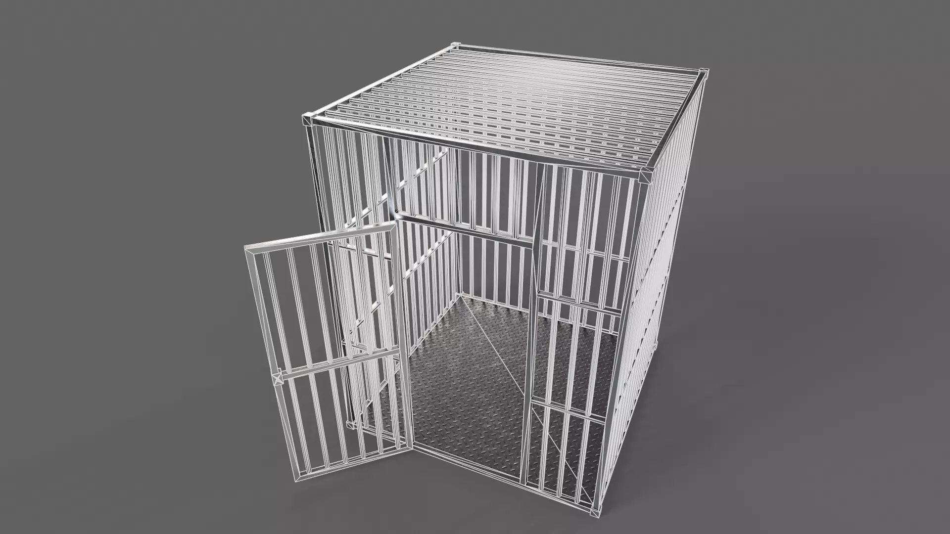 PBR Big Cage 1 Low-poly 3D model_12