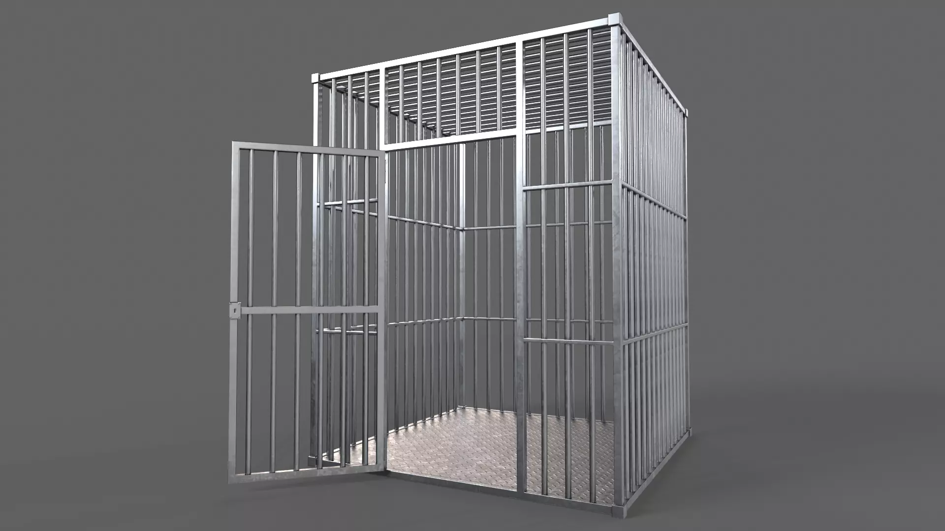 PBR Big Cage 1 Low-poly 3D model_8