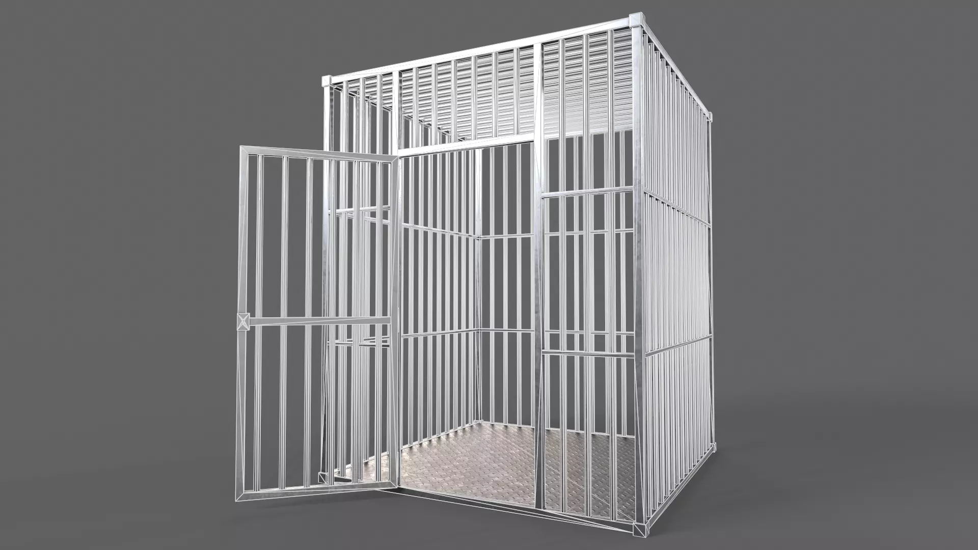 PBR Big Cage 1 Low-poly 3D model_13