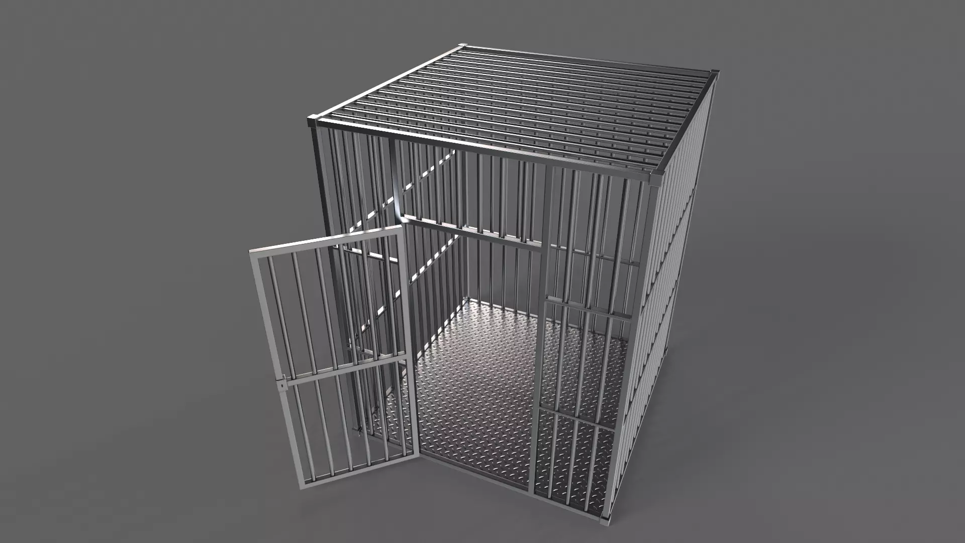 PBR Big Cage 1 Low-poly 3D model_4