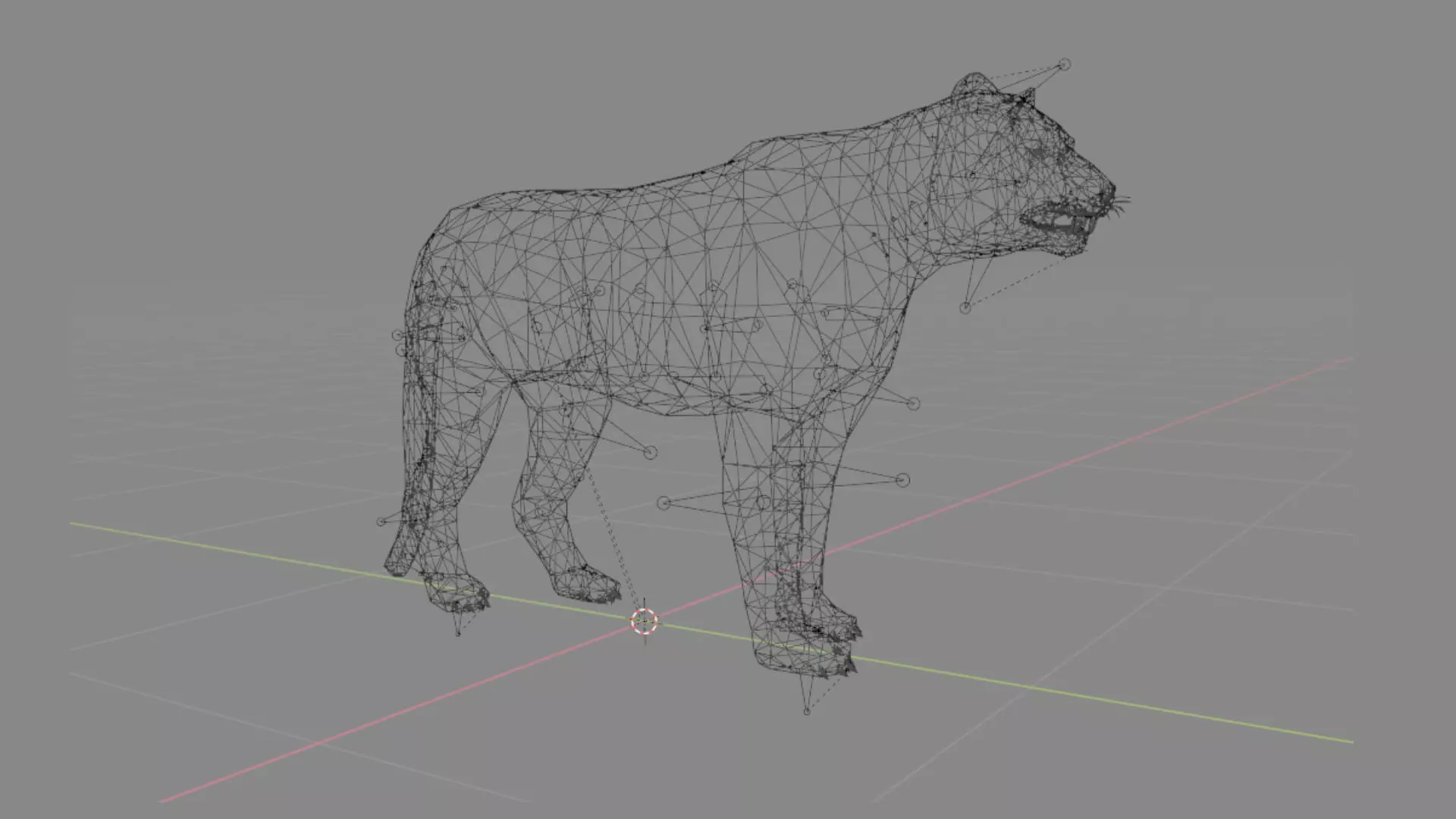 Animated Tiger Low-poly 3D model_5
