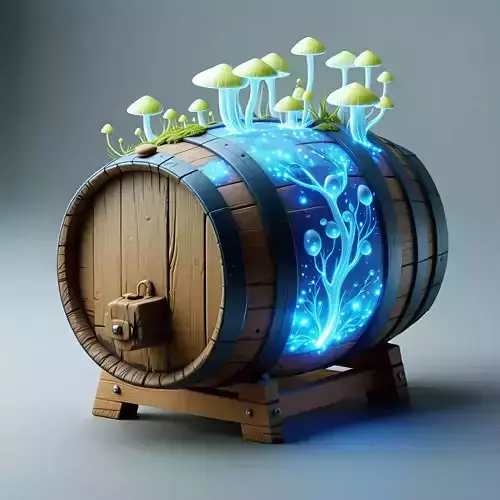 Fantasy Glowing Mushroom Barrel