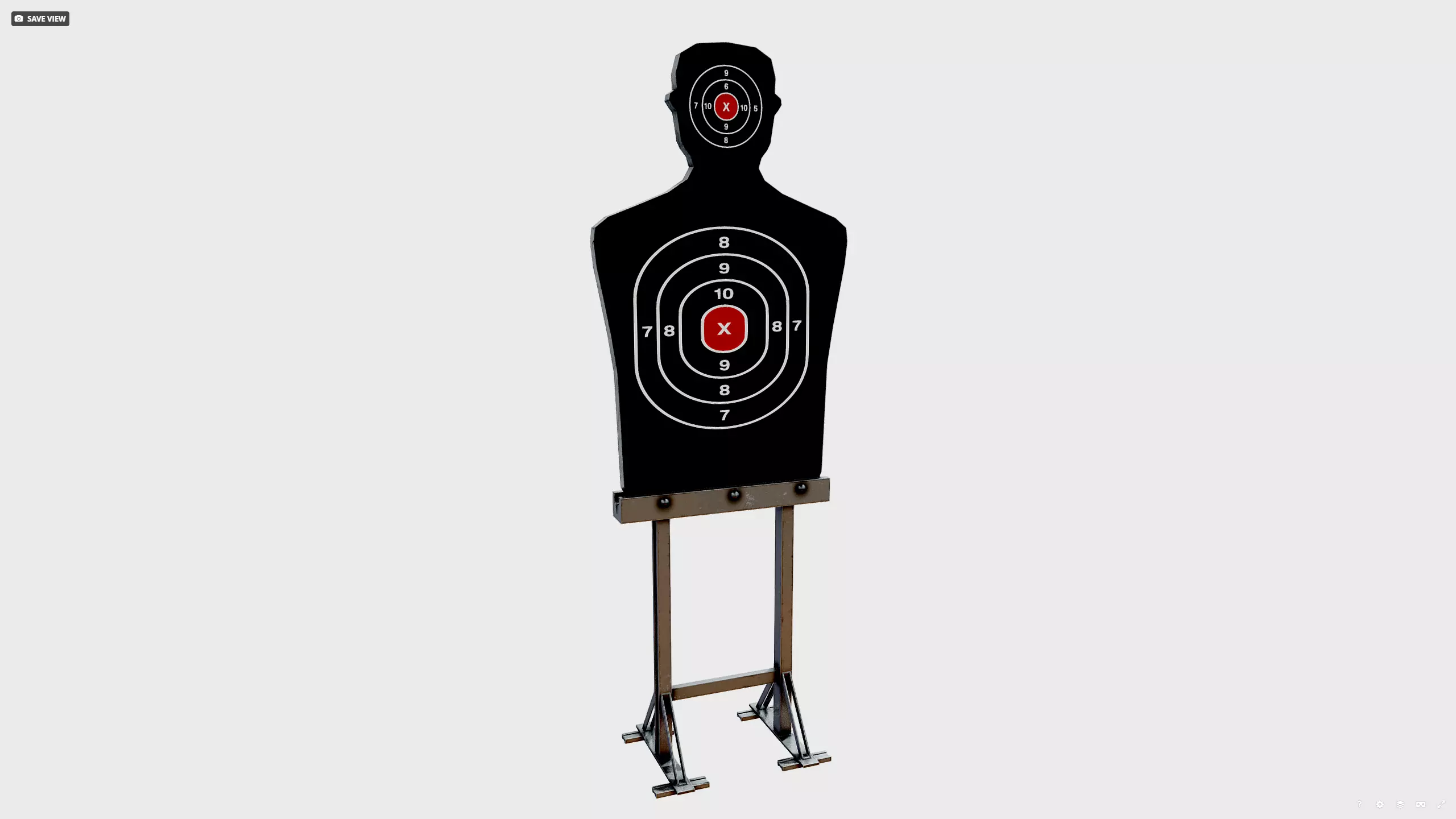 Shooting target Low-poly 3D model_0