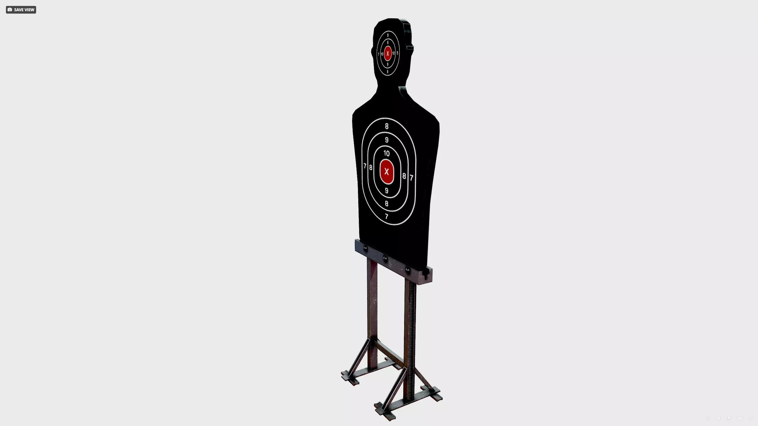 Shooting target Low-poly 3D model_2