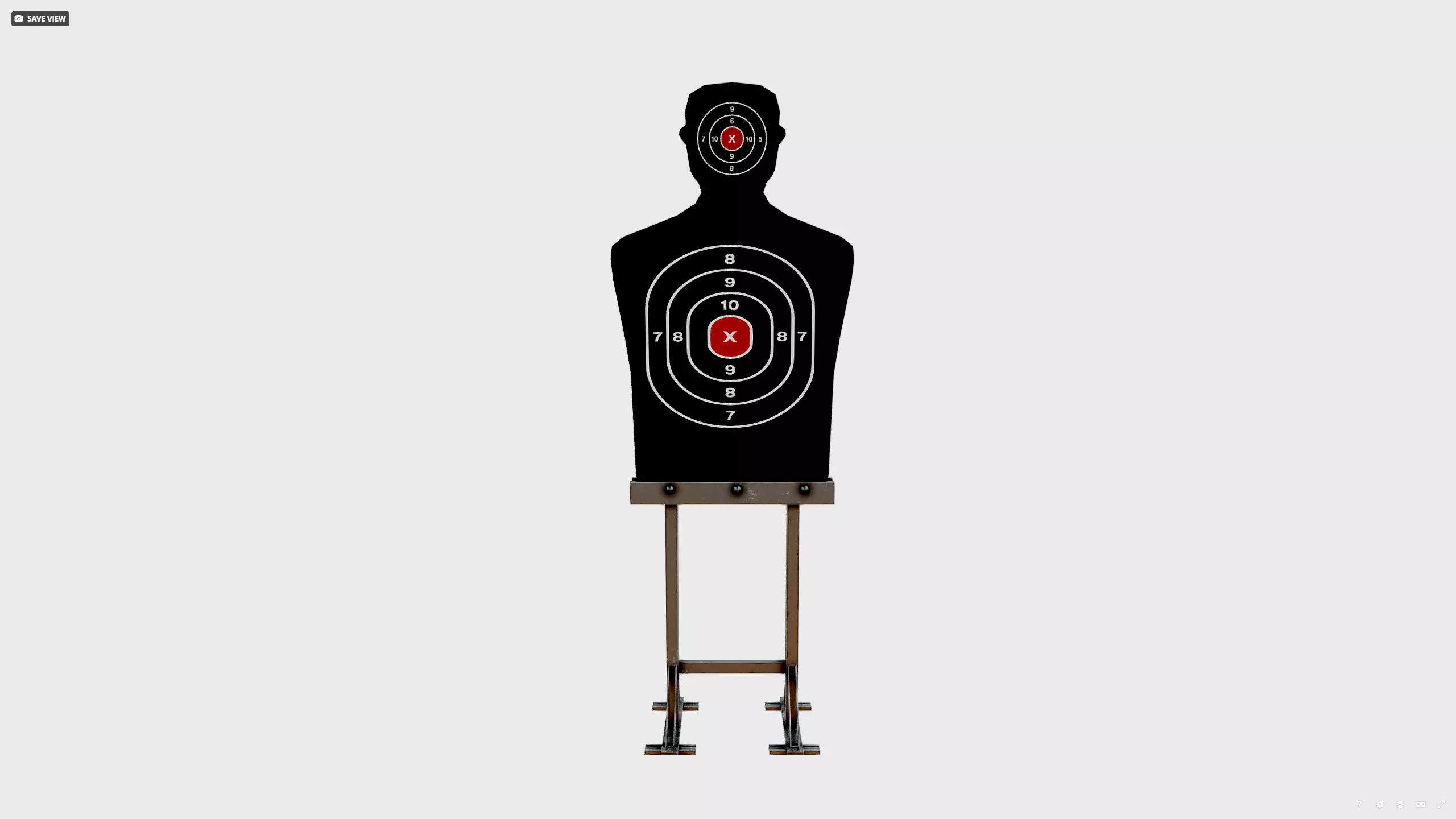 Shooting target Low-poly 3D model_9