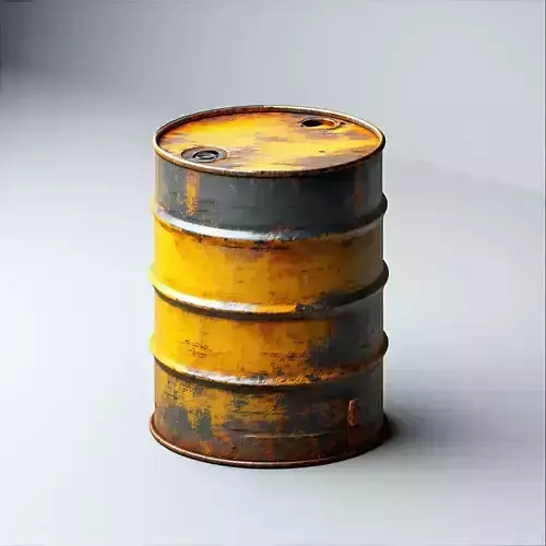 Rusty Yellow Oil Barrel 3D Model Low-poly 3D model