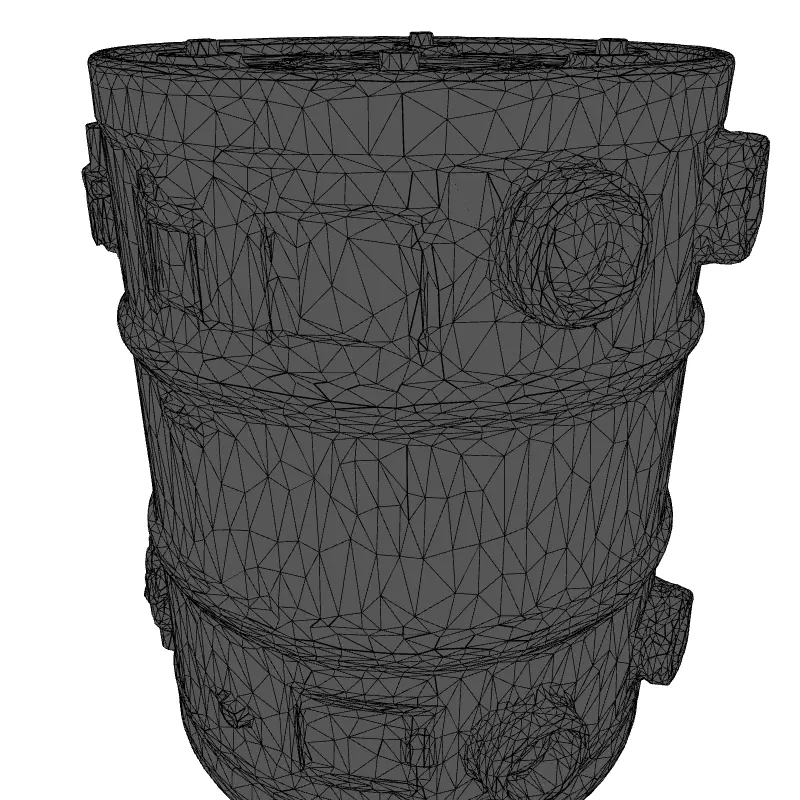 SciFi Futuristic Power Cylinder Low-poly 3D model_9