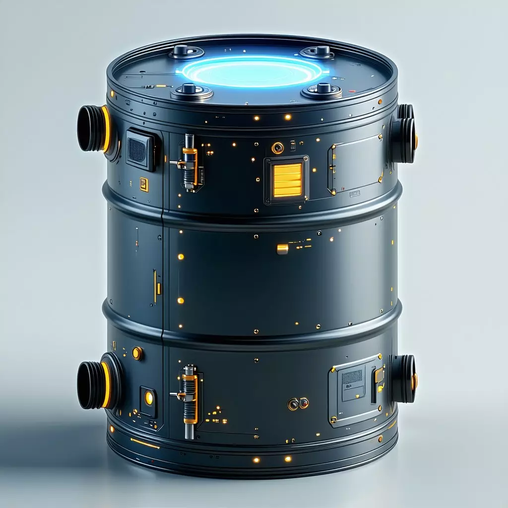 SciFi Futuristic Power Cylinder Low-poly 3D model_0