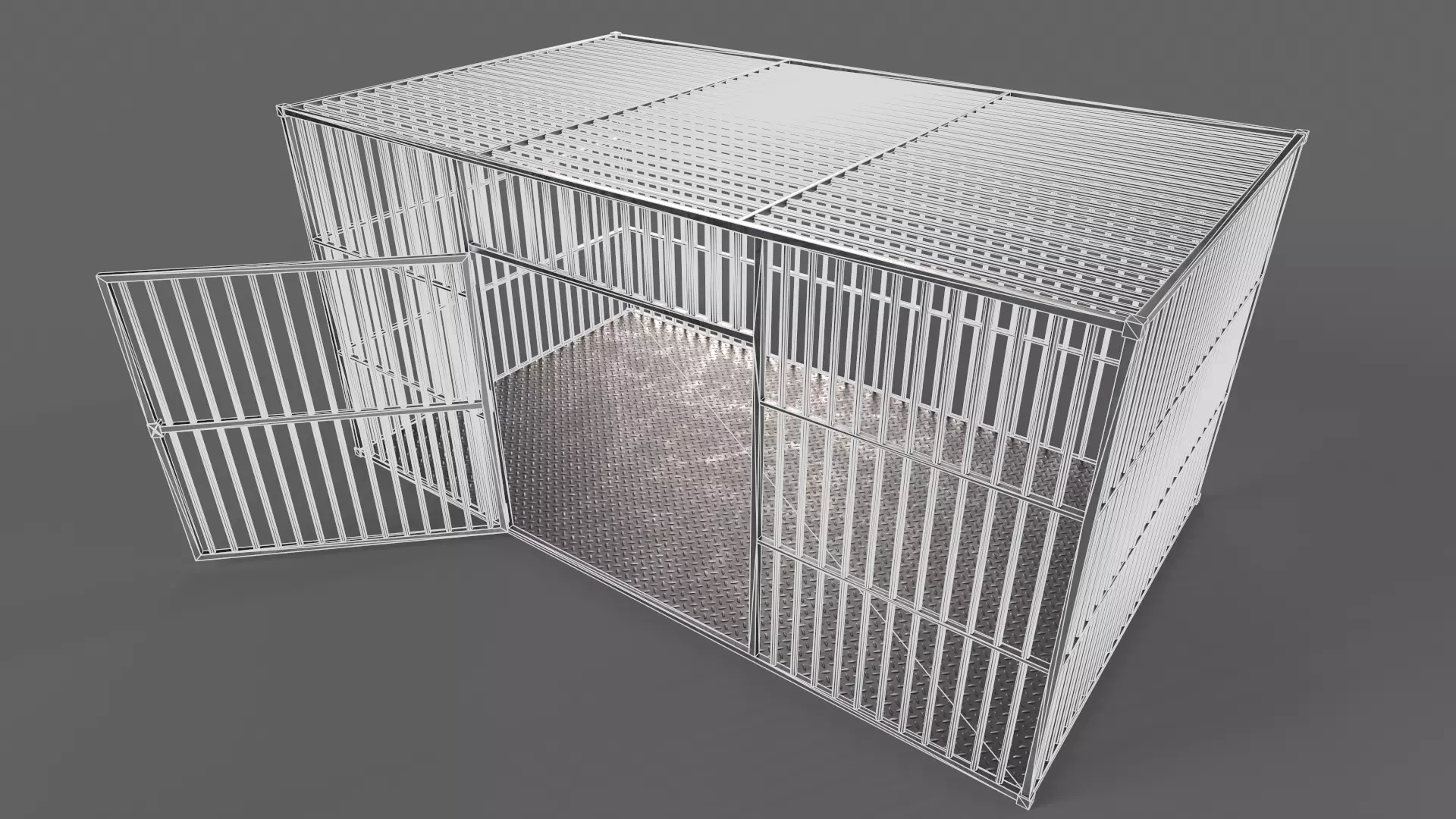 PBR Big Cage 3 Low-poly 3D model_12
