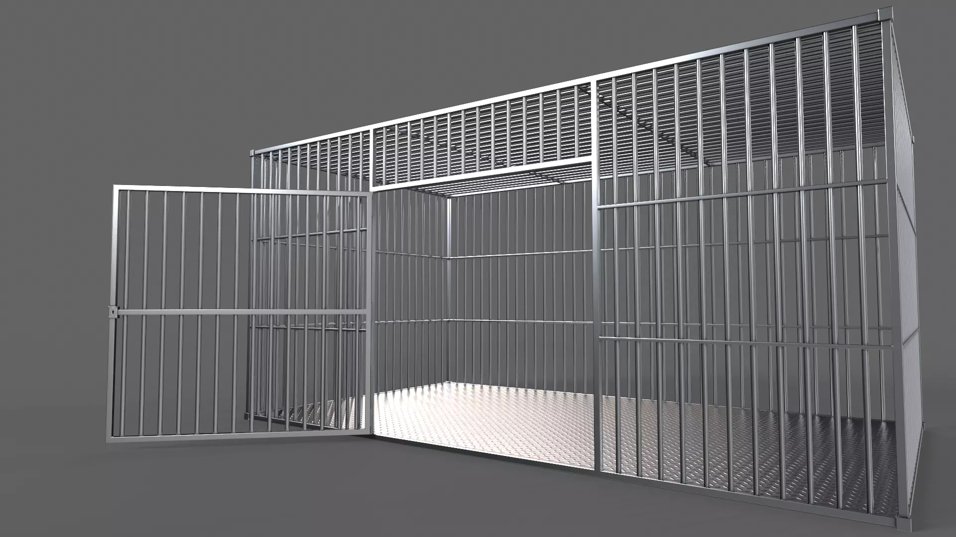 PBR Big Cage 3 Low-poly 3D model_7