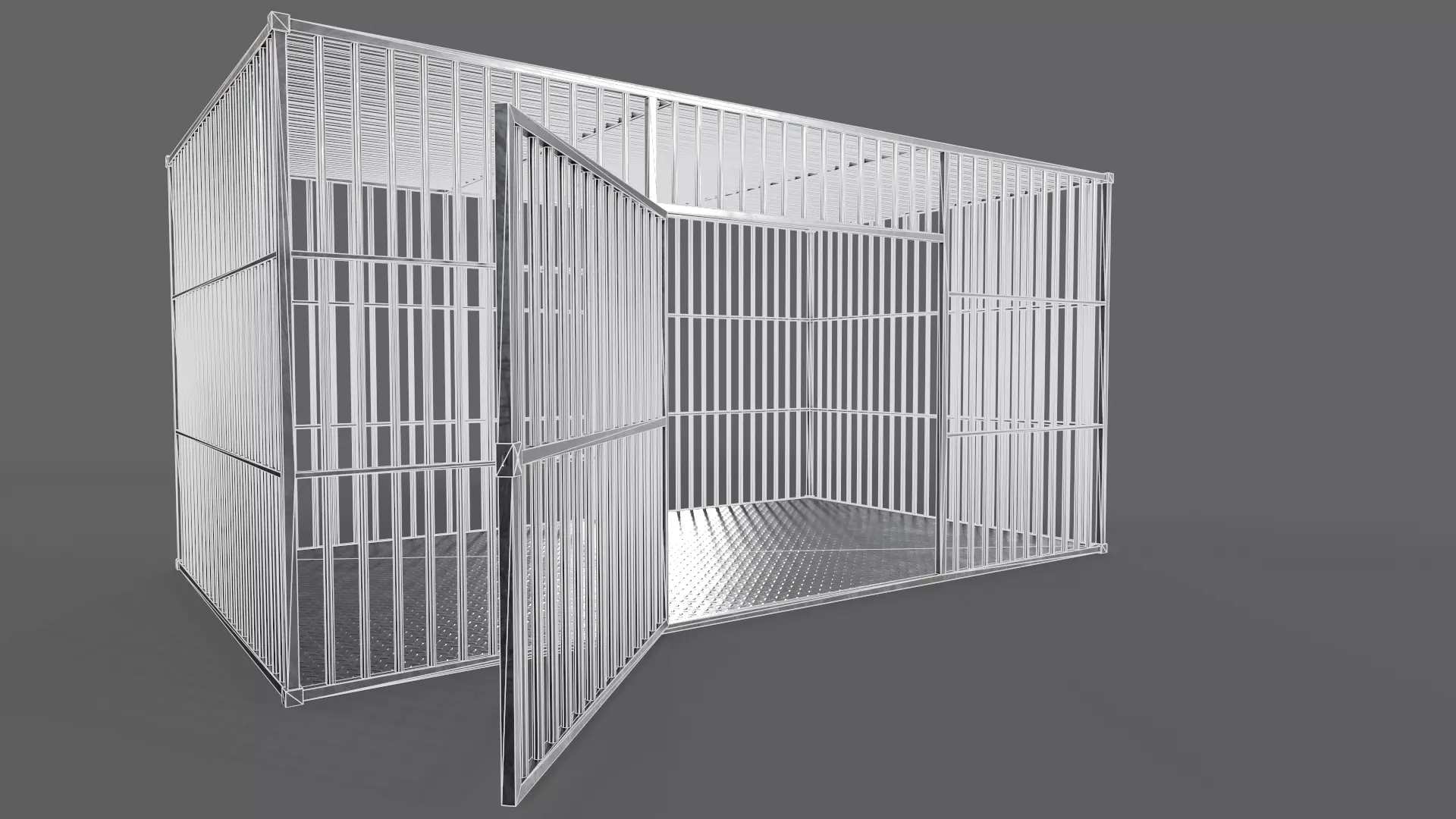PBR Big Cage 3 Low-poly 3D model_14