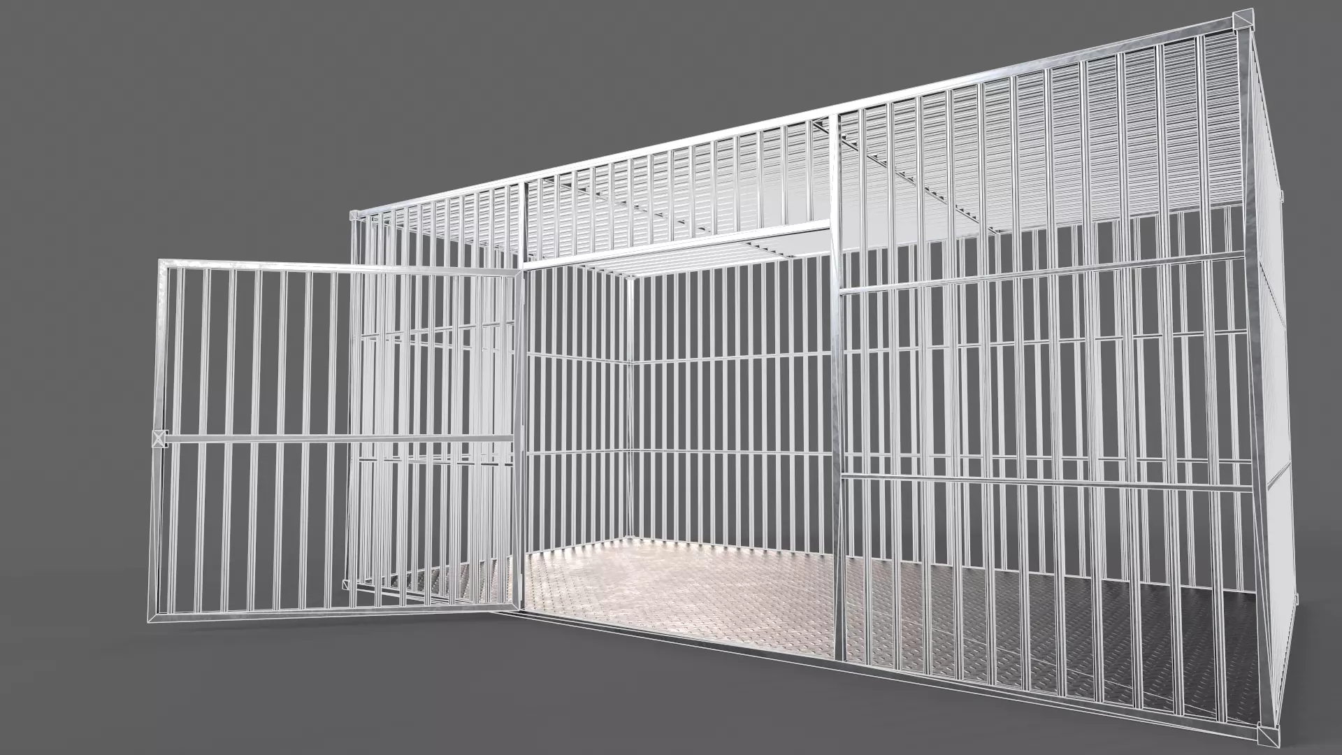 PBR Big Cage 3 Low-poly 3D model_13