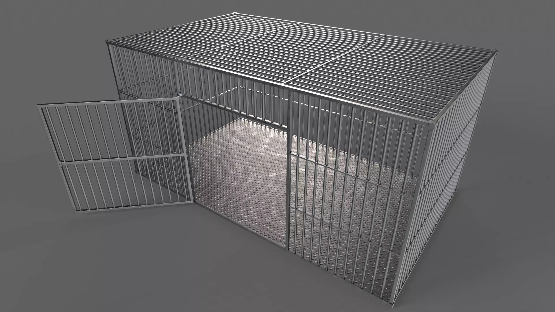 PBR Big Cage 3 Low-poly 3D model_5