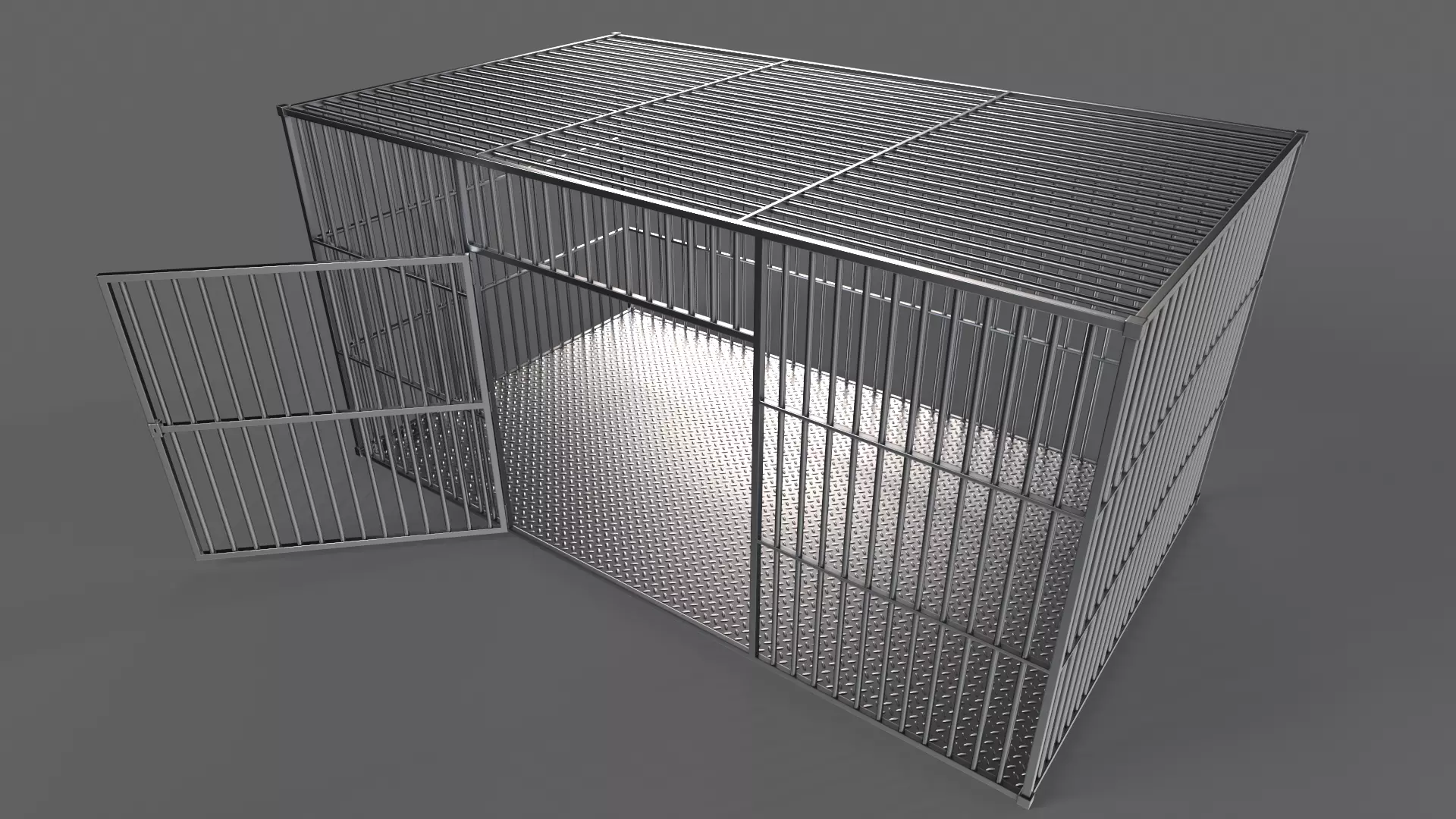 PBR Big Cage 3 Low-poly 3D model_4