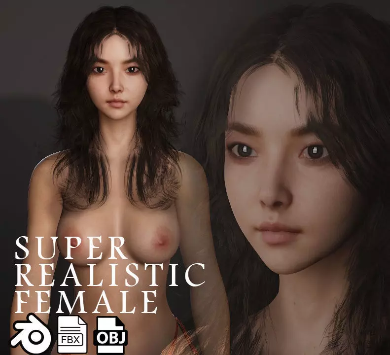 High-Realism 3D Female Character Model 3D model_0