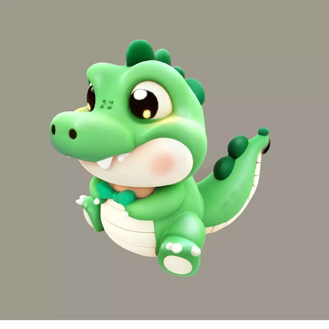 3D Chubby Croco Printable Cartoon Alligator Figurine 3D print model_4