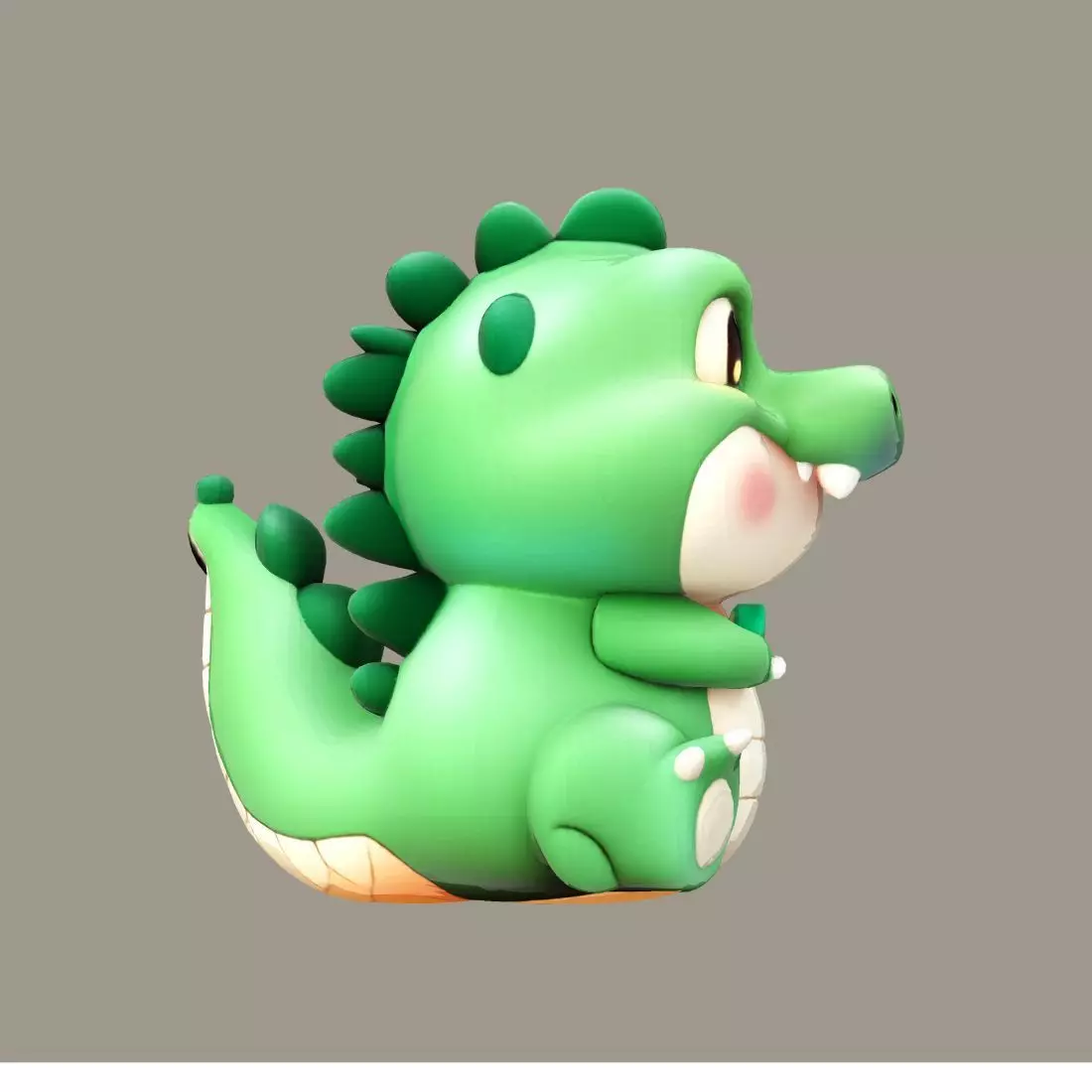 3D Chubby Croco Printable Cartoon Alligator Figurine 3D print model_2