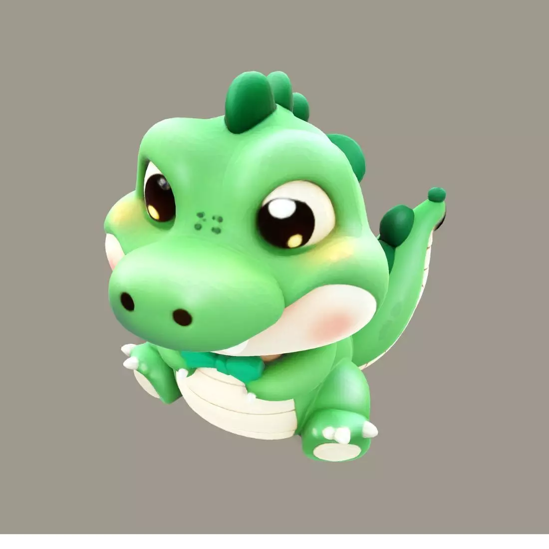 3D Chubby Croco Printable Cartoon Alligator Figurine 3D print model_1