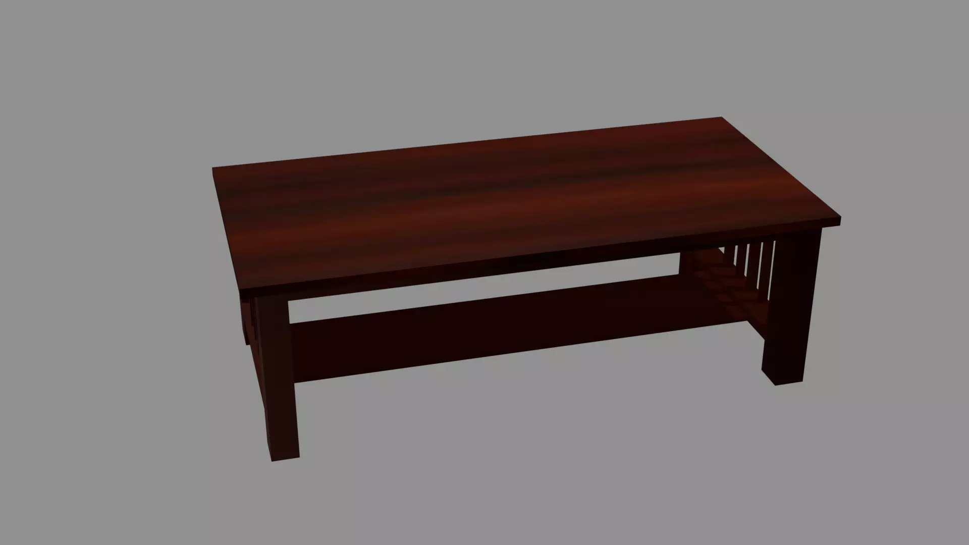 modern wooden table Low-poly 3D model_0