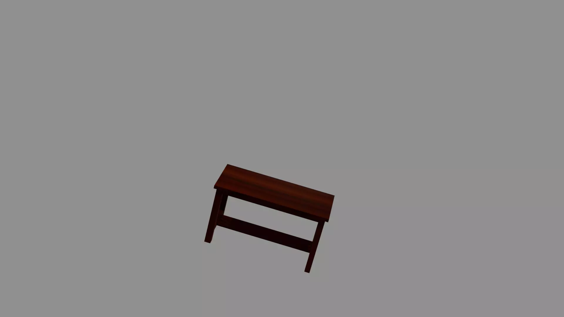 modern wooden table Low-poly 3D model_2