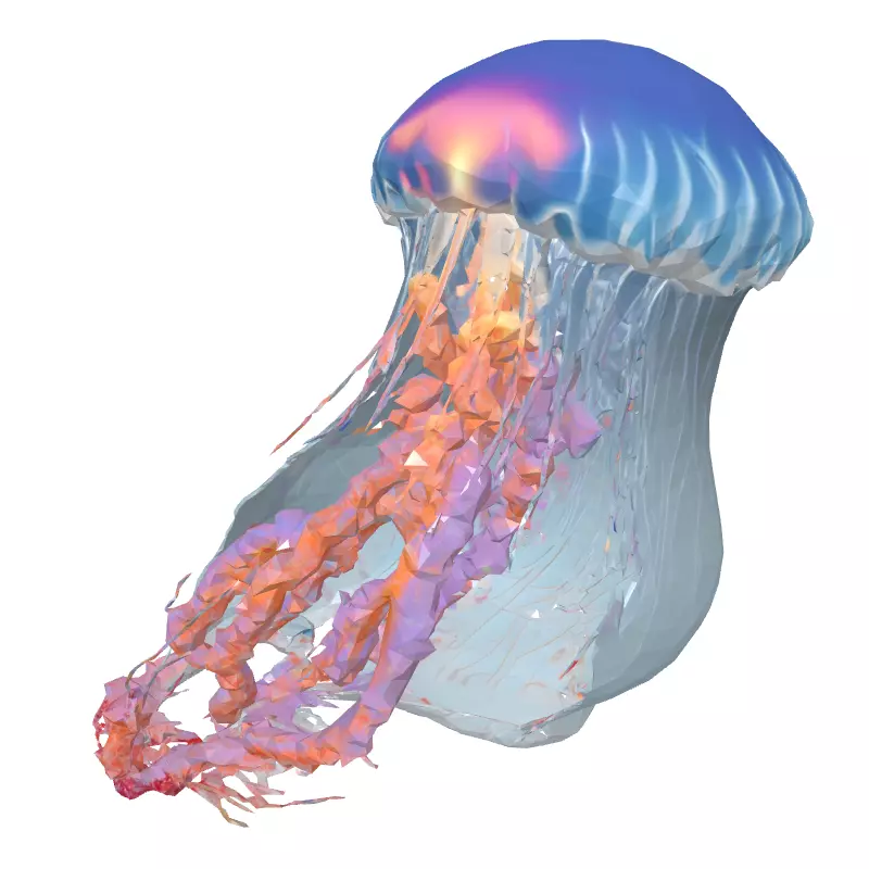 Realistic Animated Jellyfish 3D Model Low-poly 3D model_2