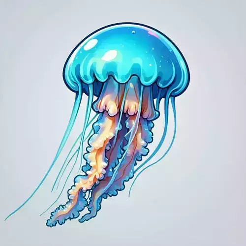 Stylized Cartoon Jellyfish 3D Model