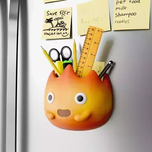 Calcifer magnetic container multi-color 3D print model