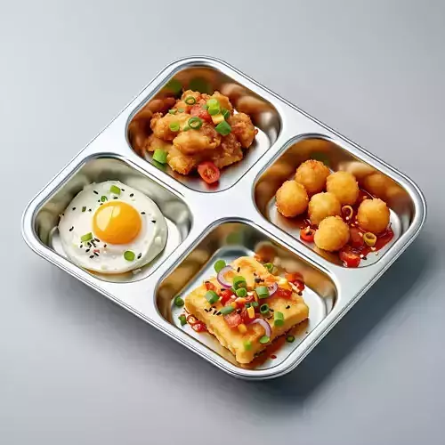 Realistic Food Tray with Meal Low-poly 3D model