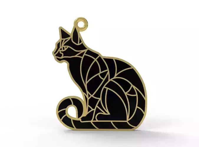 Cat Enamel Pendant