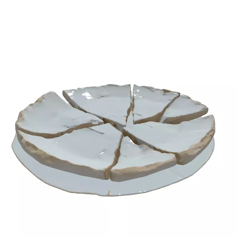 Realistic Broken Plate 3D Model Low-poly 3D model_6