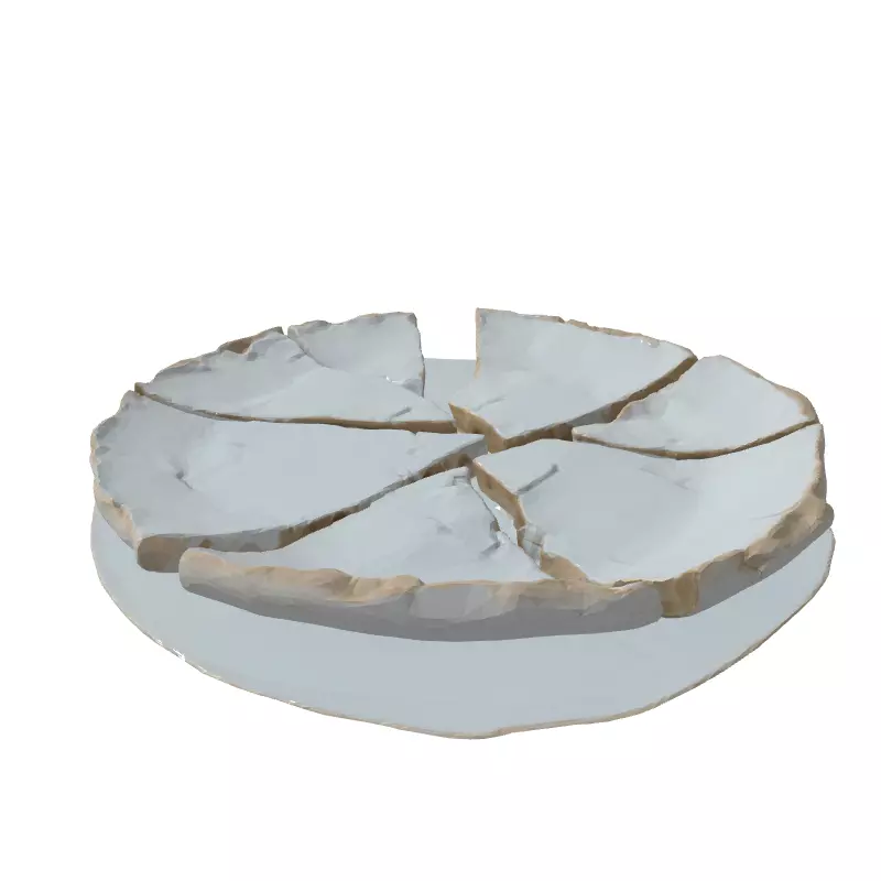 Realistic Broken Plate 3D Model Low-poly 3D model_5