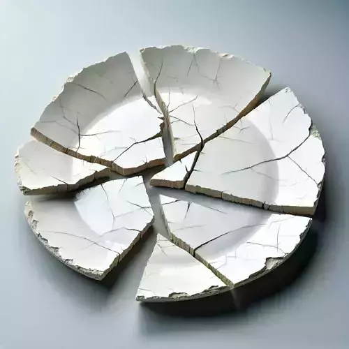 Realistic Broken Plate 3D Model Low-poly 3D model