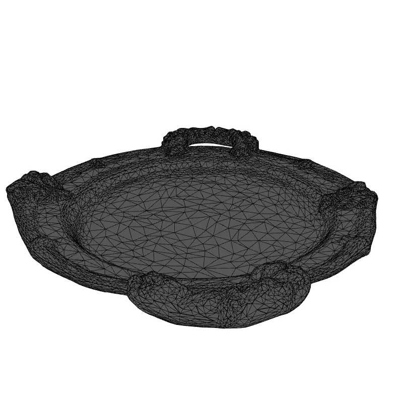 Ornate Silver Serving Tray 3D Model Low-poly 3D model_9