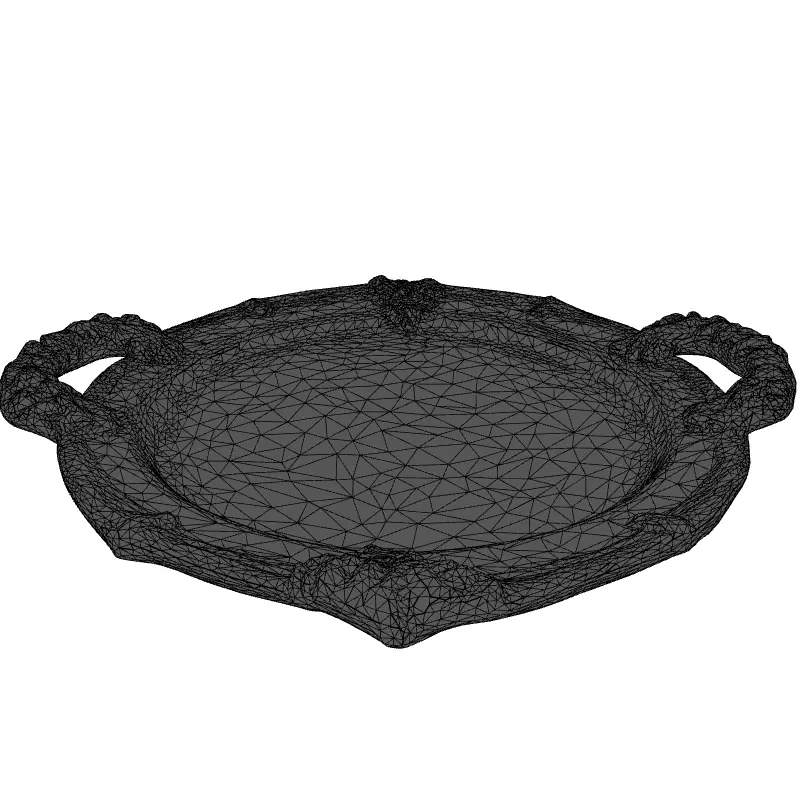 Ornate Silver Serving Tray 3D Model Low-poly 3D model_1