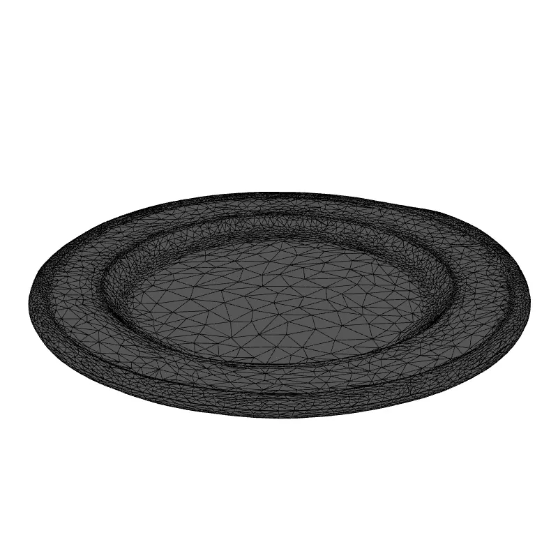 Elegant White Plate with Gold Rim Low-poly 3D model_1