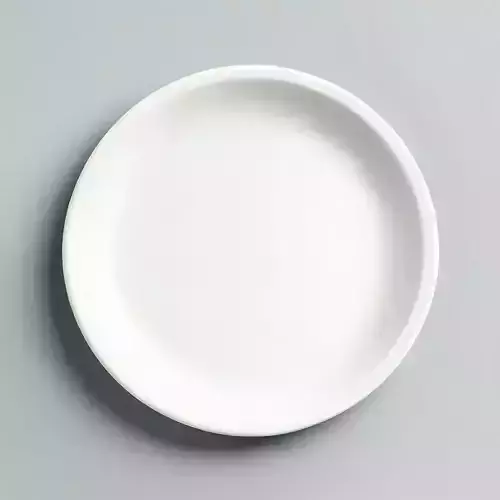 Realistic White Plate 3D Model